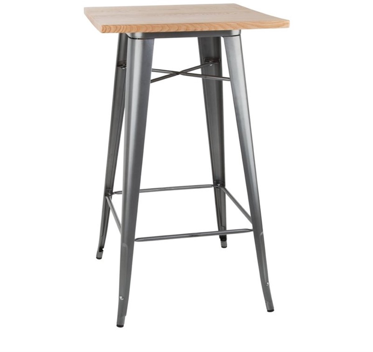 Bolero Bistro Bartafel Met Houten Blad Grijs - Bolero Gun Metal Grijs