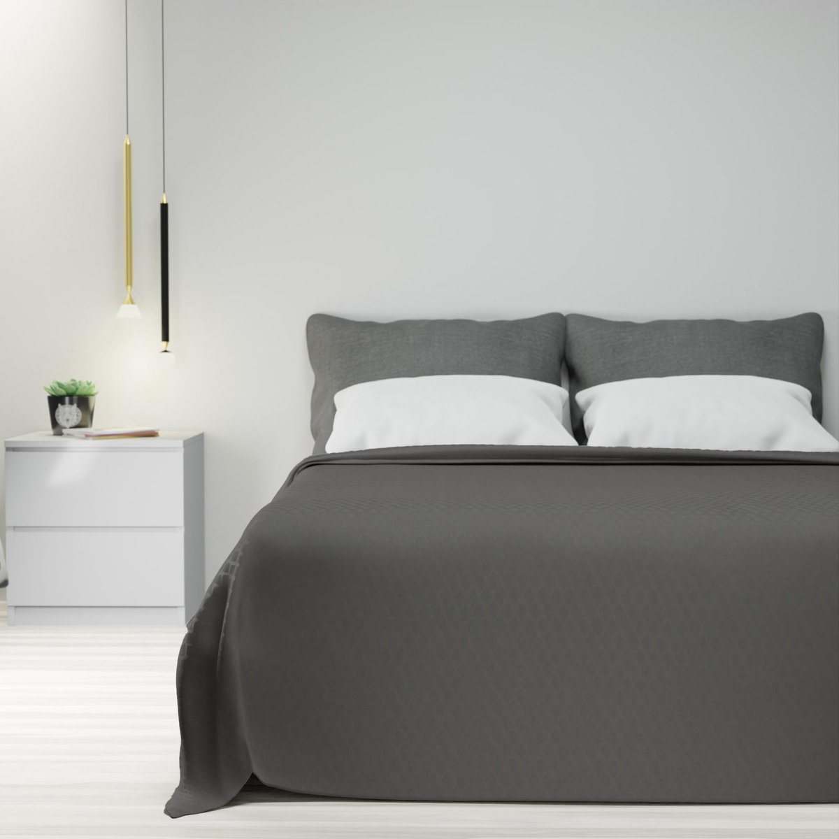 Sprei voor tweepersoonsbed – katoenmix, jacquard sprei voor eenpersoonsbed en Frans bed, handgemaakt, hypoallergeen, multifunctionele sprei Granfoulard (Rombi staal, 1P en einhalf)