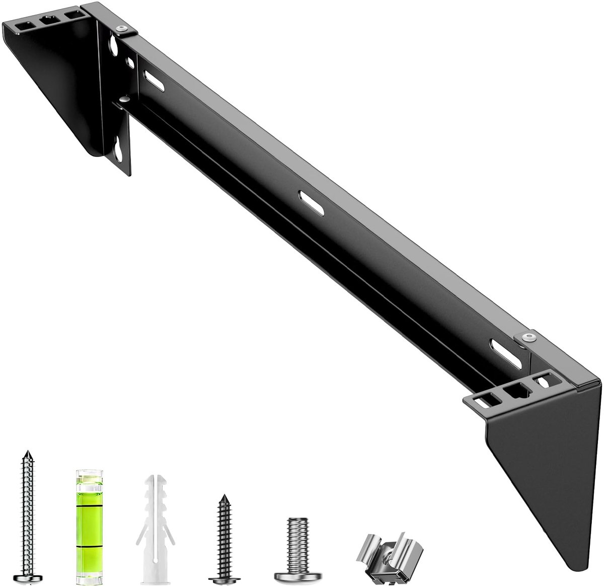 1U 19 Inch Wandrack Beugel, Verticale en Onder Bureau Montage, Stalen Beugel voor Server, Netwerkswitch, Patchpaneel of Server, Draagvermogen tot 55 kg, Inclusief Montagemateriaal