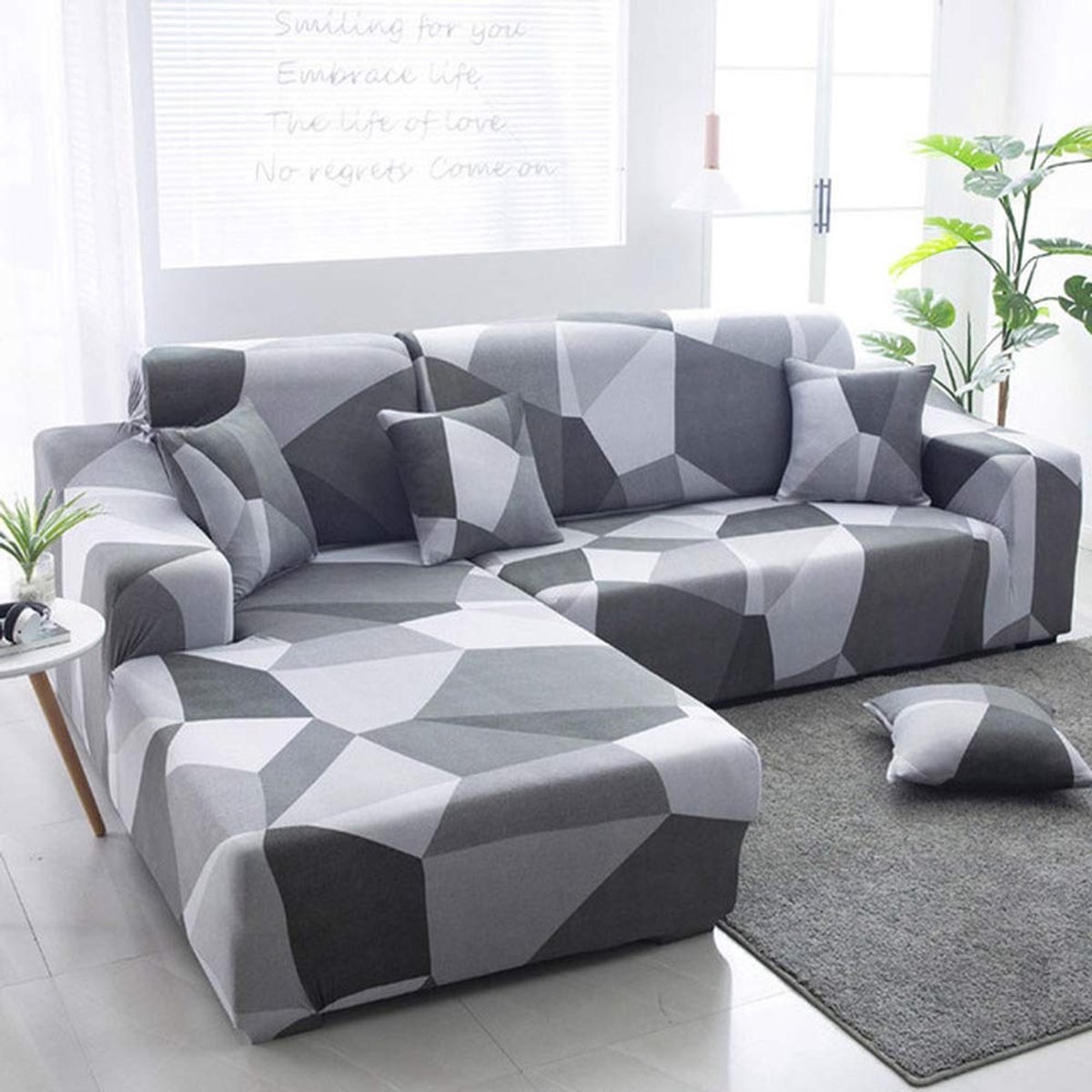 Hoes Sectionele Elastische Stretch Sofa Cover Voor Woonkamer Couch Cover L Vorm Hoek Fauteuil Cover 1/2/3/4 Zits (Pillow Casex2 45x45,Color 19)