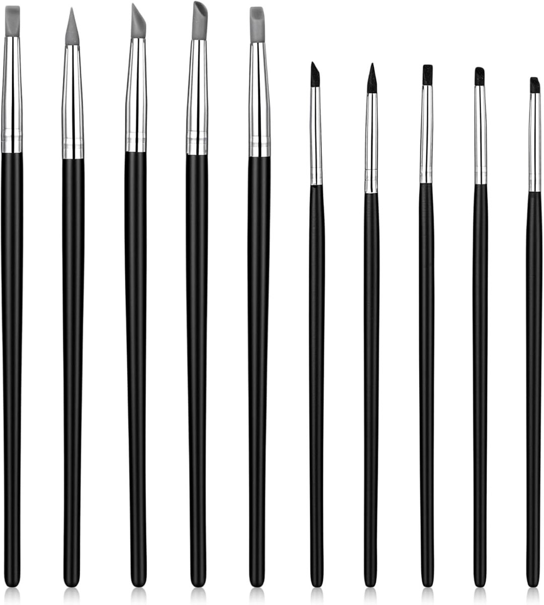 10 stuks siliconen penselen, schilderen op nummer, penselen, acrylverf, siliconen kwast, modelleerkwast, sculpting tool, modeler, pottenbakkersgereedschap voor doe-het-zelf handwerk, modelleren