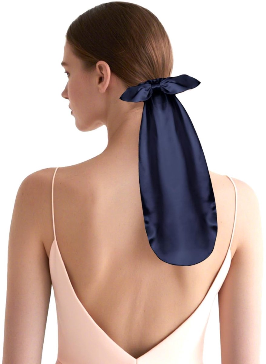 Dailygoods - Zijden muts voor slapende haarbedekking en zijden haarelastiekjes, verstelbare zijden kap voor lang haar, geen takken, glad