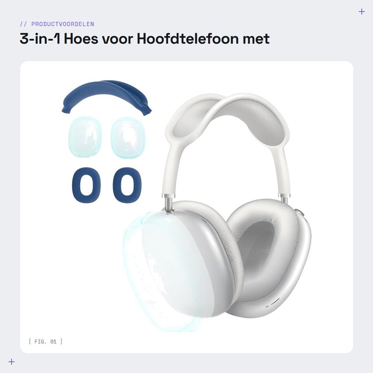 Dailygoods- Hoes voor AirPod Max - Siliconen Oorkussens - TPU Beschermhoes - Hoofdband Cover - Diepblauw - Schokbestendig - Koptelefoonhoes