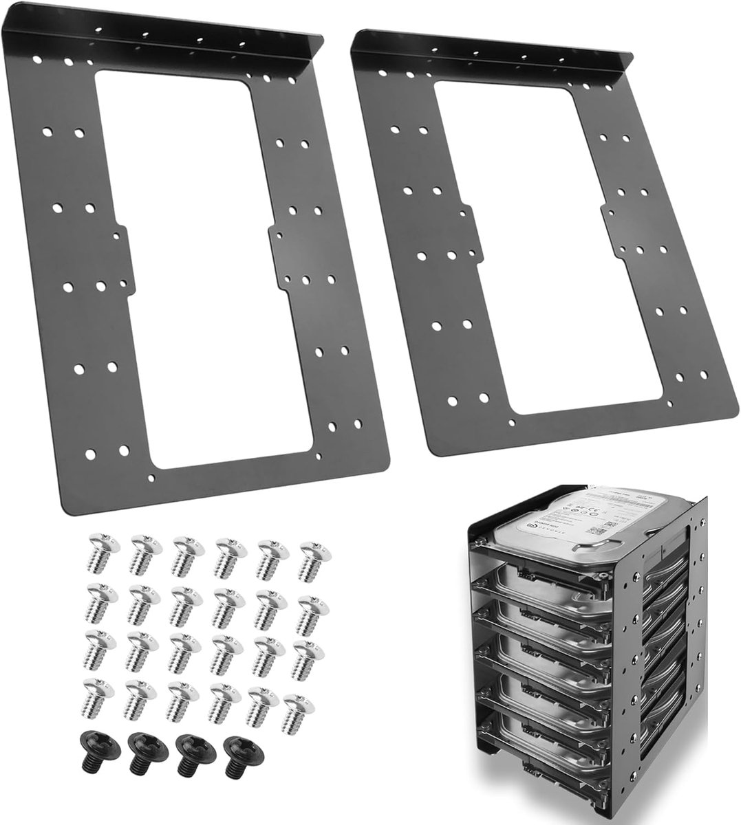 2,5 inch tot 3,5 inch SSD/HDD montagebeugel, 6-laags SSD metalen montagebeugel voor PC/NAS/server (2 stuks)