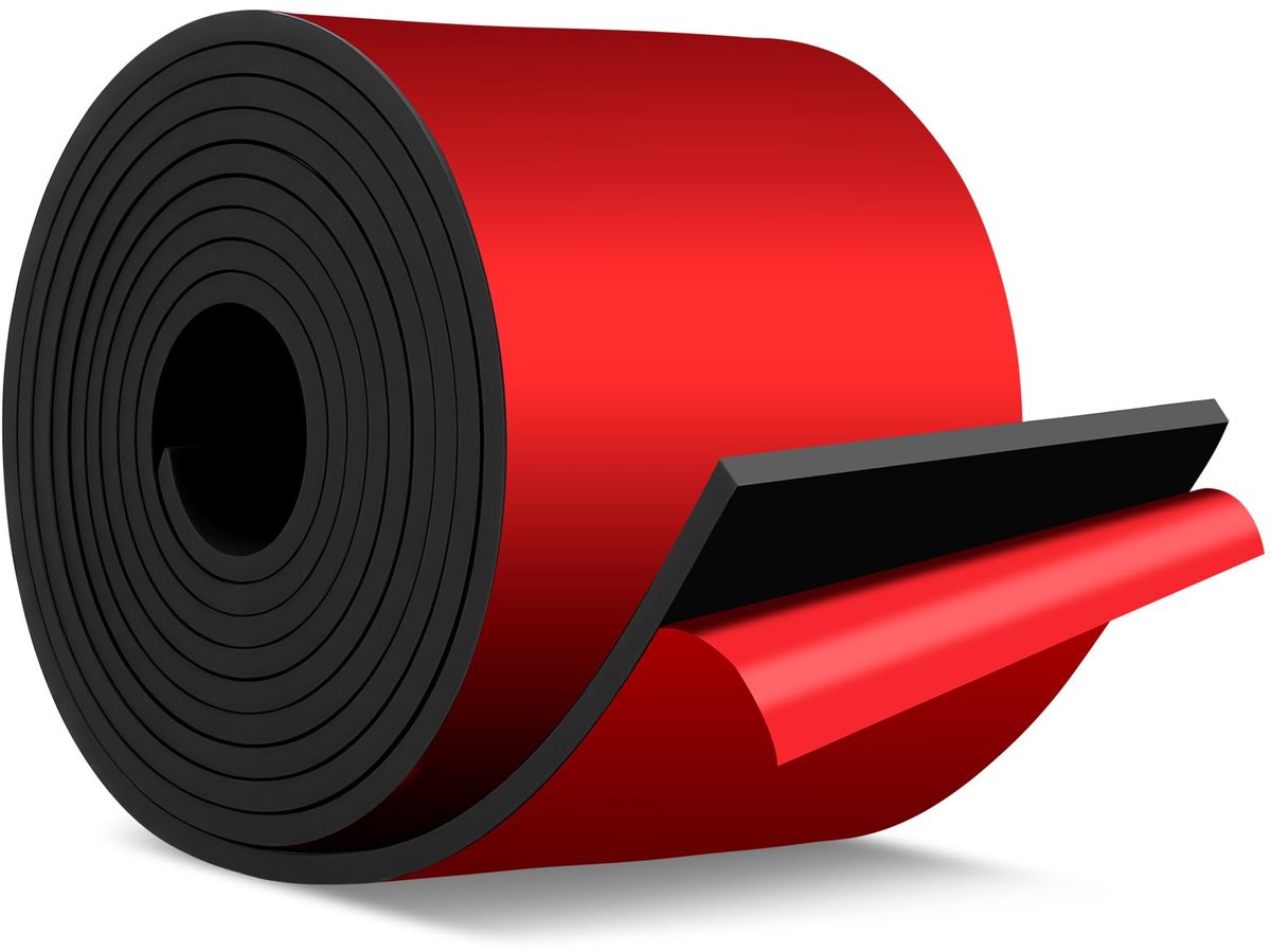Rubberen strip, 2 m x 100 mm x 3 mm, zelfklevende rubberen plaat, neopreen rubber, voor doe-het-zelf afdichtingen, bescherming van vloeren, trillingsbescherming, antislip
