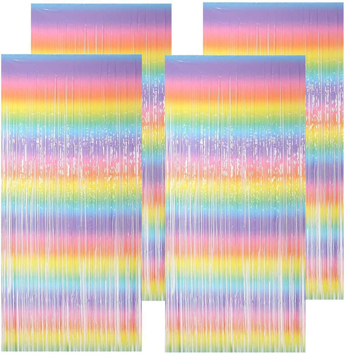 Gordijnen, regenboogdecoratie, slingers, decoratie, glittergordijn, verjaardagsdecoratie, franjegordijn, glittergordijnen, voor feestdecoratie, verjaardagsdecoratie