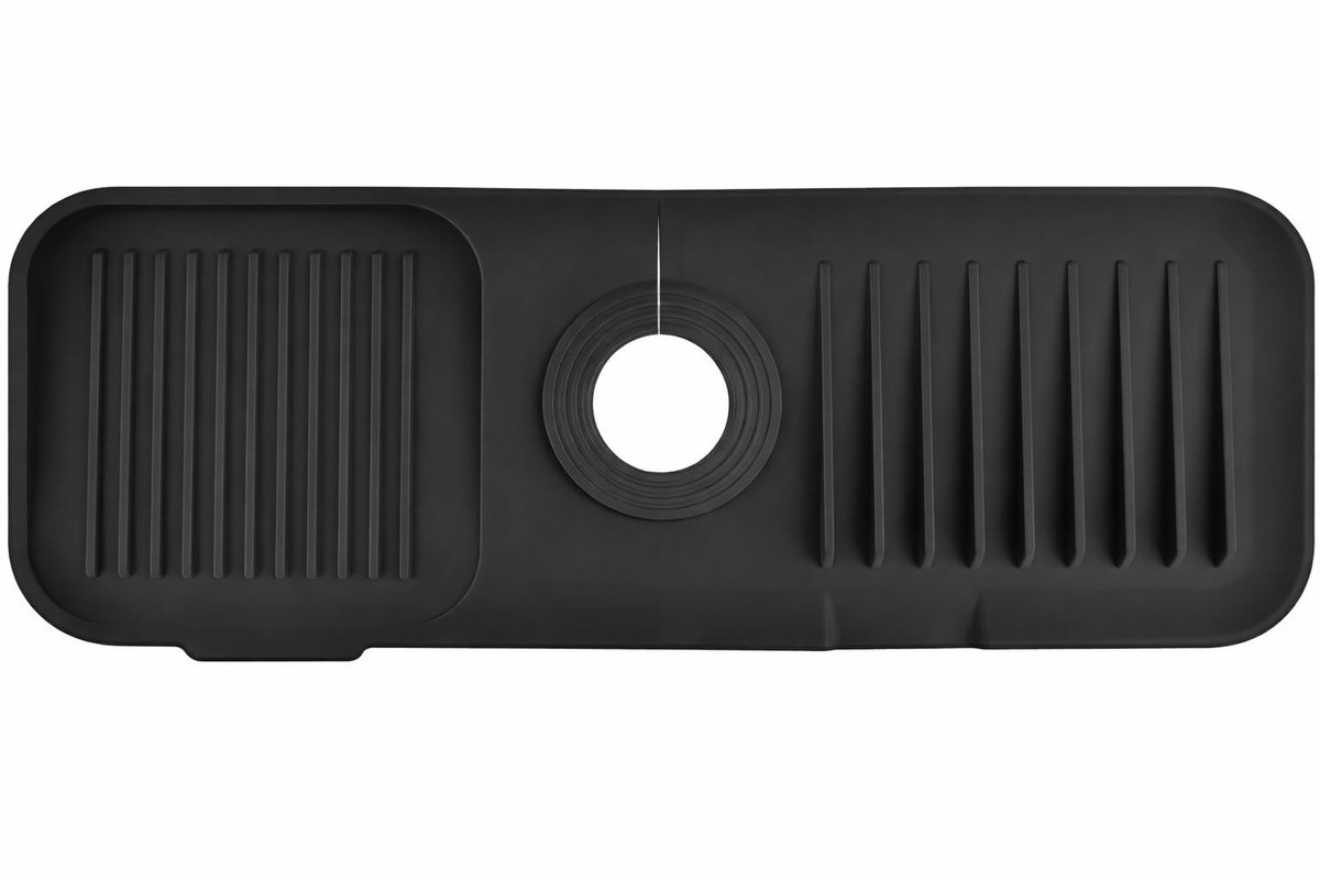 Afdruipmat kraan zwart – Kraanmat – Keukenmat - Barmat (45x14cm)