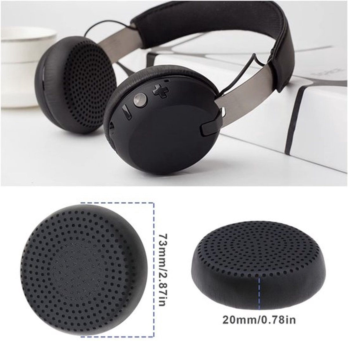 Dailygoods - Oorkussens - Eiwit Lederen Oorbeschermers - Zwart