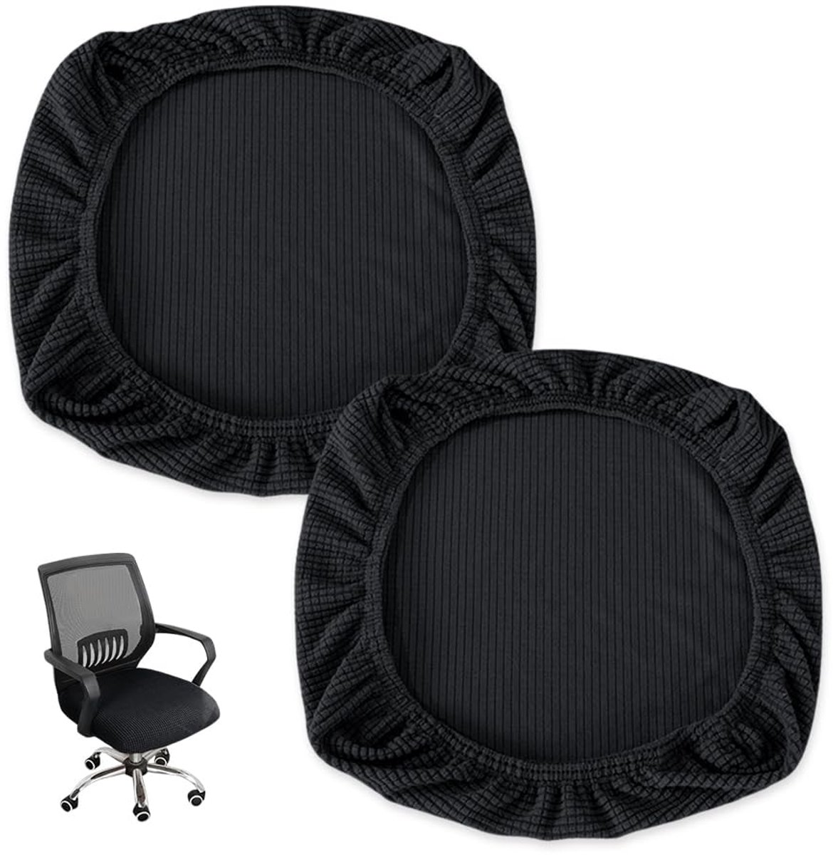 krukhoes, 2-delig, rekbare stoelhoes, kussenhoes voor eetkamerstoelen, draaibare barkrukhoes, bureaustoelbescherming, wasbare stoelhoes