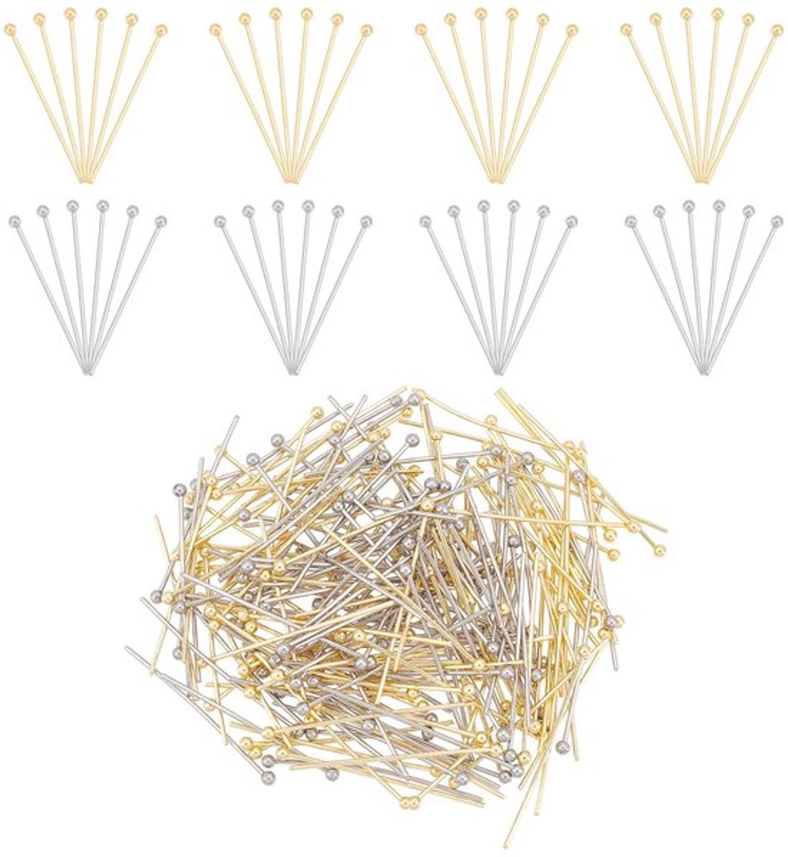 Store_9 - Ball Head Pins - Sieraden Maken - 200 Stks - Zilver
