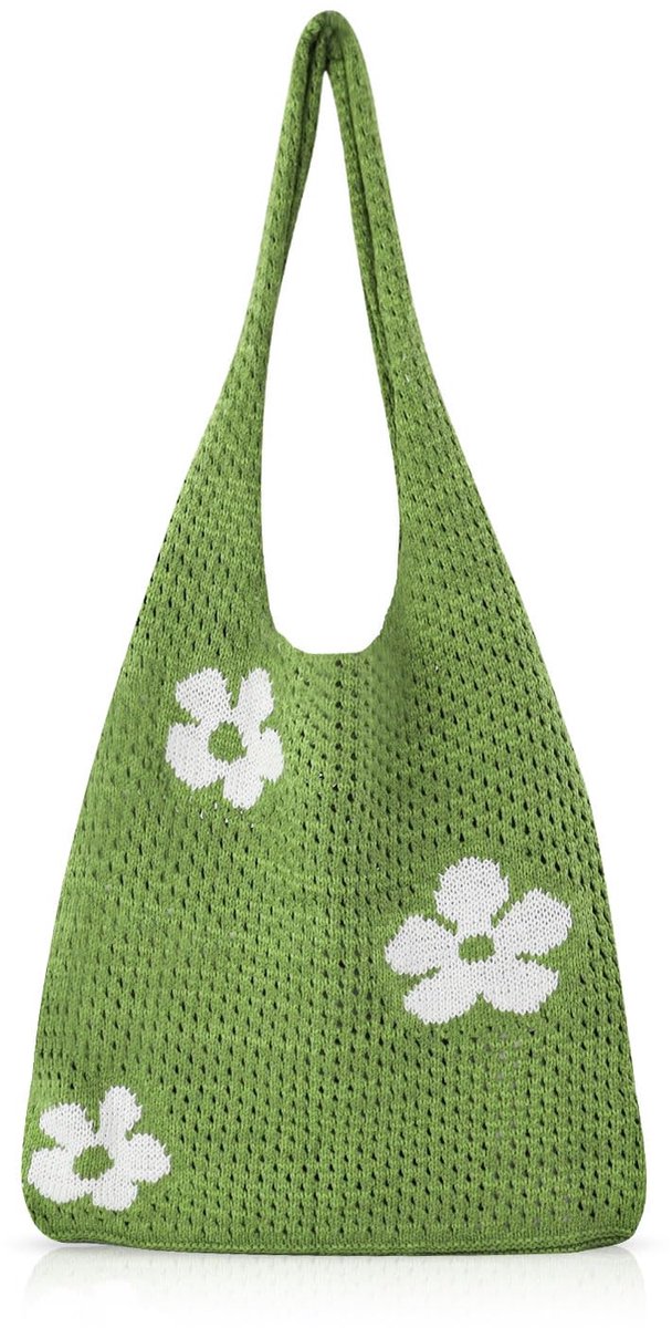 Strandtas voor dames, Boheemse stijl, gehaakte handtas, lichte gebreide tas voor strand, vakantie, dagelijks gebruik en winkelen