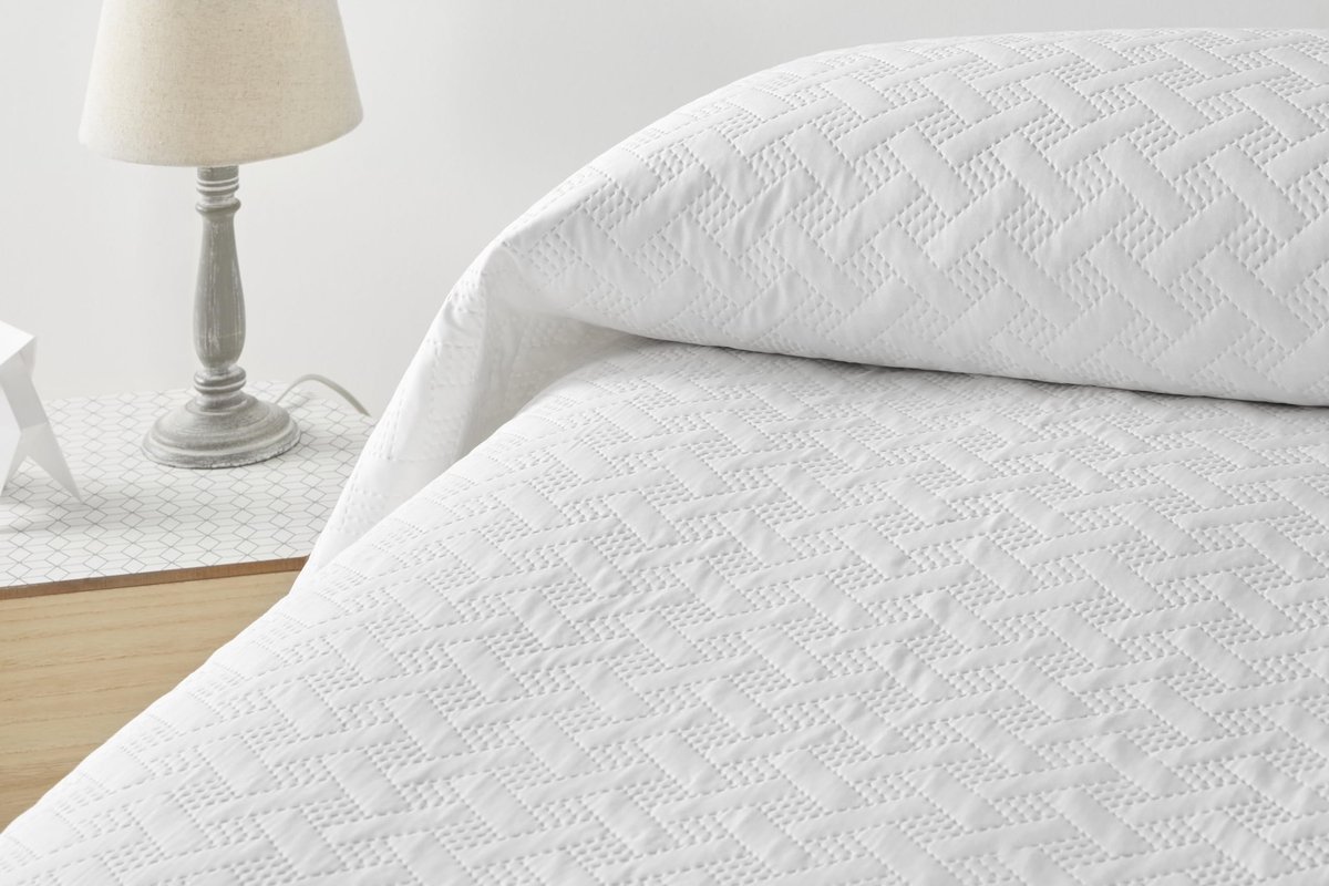 home Glad - sprei voor bed 135 cm - sprei Bouti bed - lente zomer - 230 x 260 cm - wit