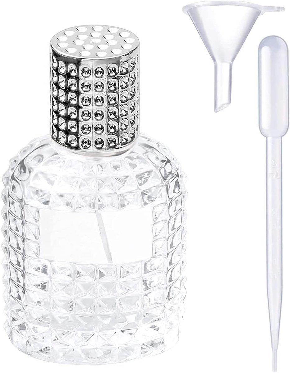 Elegante 50ml Geurflacon Atomiser voor Reizen - Lege Kristallen Parfumfles voor Vrouwen en Meisjes, Perfect voor Persoonlijk Gebruik en Cadeaus