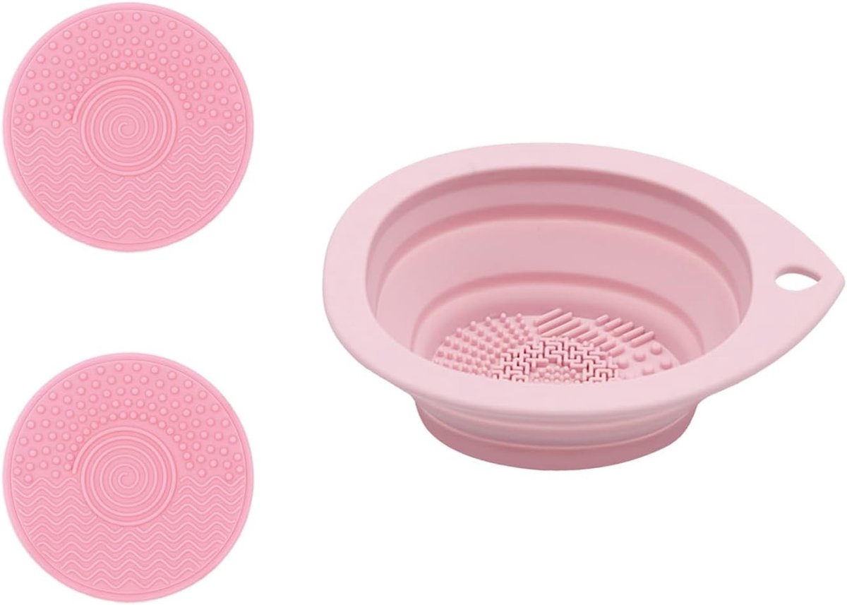 Make-up kwastenreiniger set van 3, draagbare en inklapbare borstelreiniger voor cosmetische borstels en sponzen, effectief en gebruiksvriendelijk