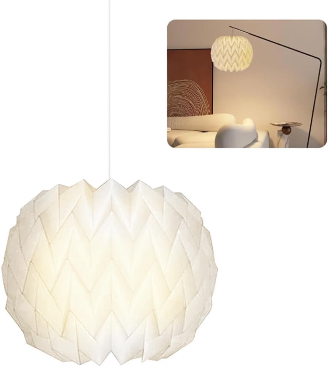 Lampenkap van Scandinavisch creatief papier, Origami design, papieren lampenkap, opvouwbare hanglamp, kunstdecoratie, woonkamer, eetkamer, slaapkamer