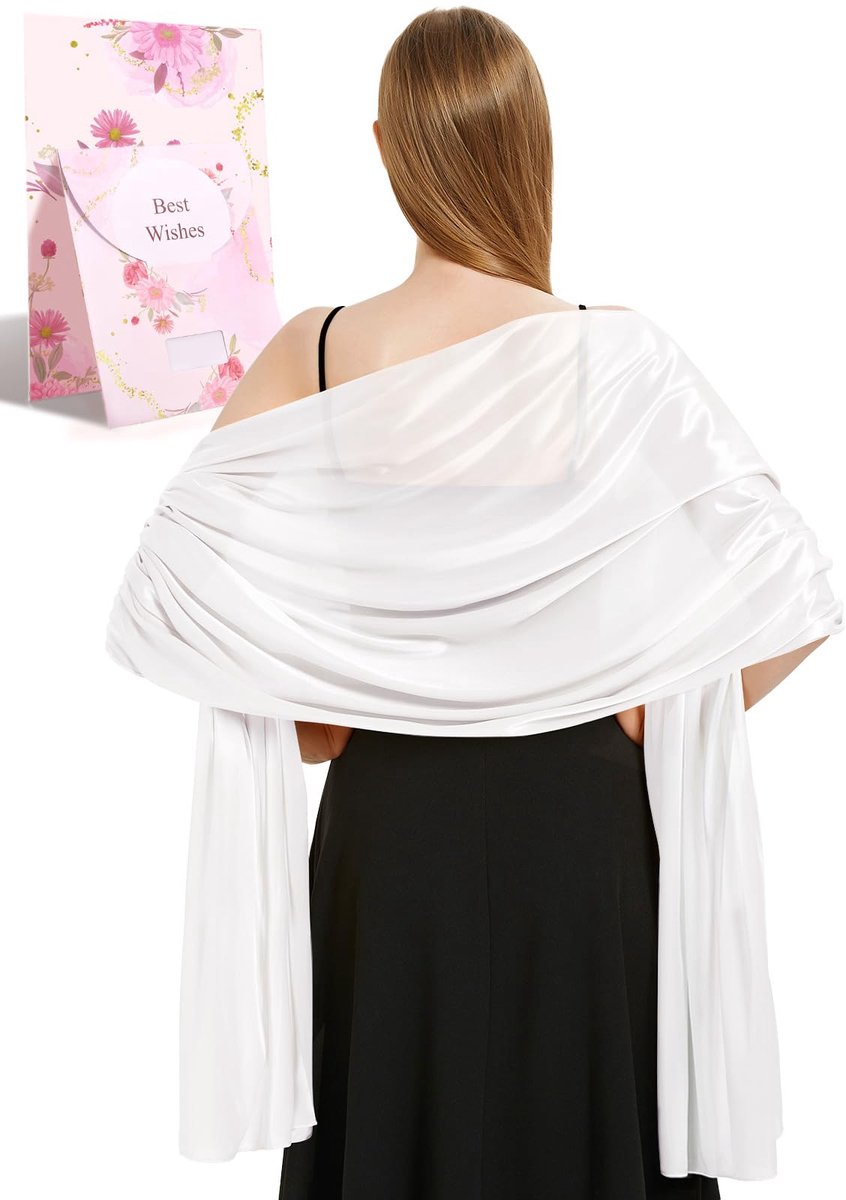 Stola Feestelijke chiffon sjaal voor dames, 200 x 70 cm, multifunctionele doek, licht, elegant, oversized schouderdoek, chiffondoek voor avondjurk