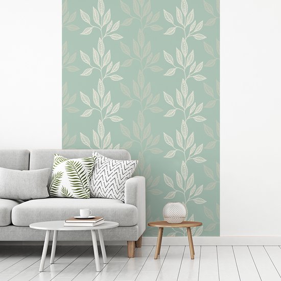 Motif à rayures verticales de feuilles 155x240 cm