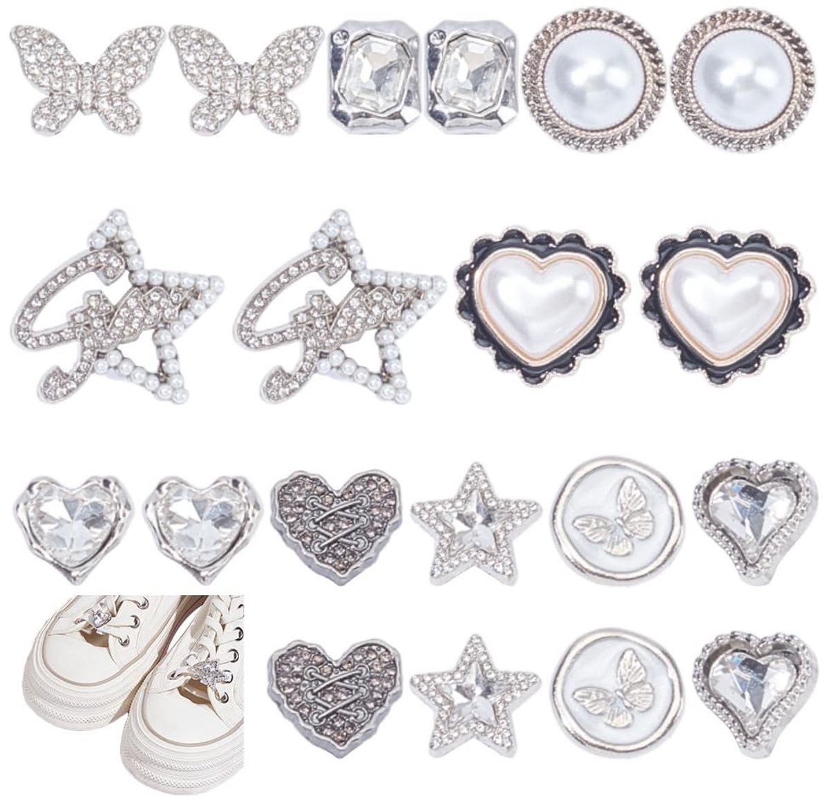 Dailygoods- Schoen Charms 20 Stuks - 10 Stijlen - Slagvaste Polymeer - Snelsluitmechanisme - Decoratie voor Sneakers - Upgrade je Schoenen