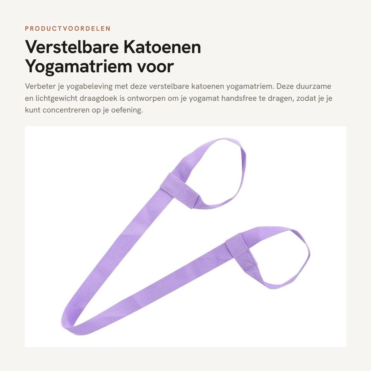 Dailygoods- Yogamatriem Verstelbaar - Katoenen Draagdoek - Lichtgewicht - Duurzaam - Handsfree Dragen - Universele Pasvorm - Yogariem