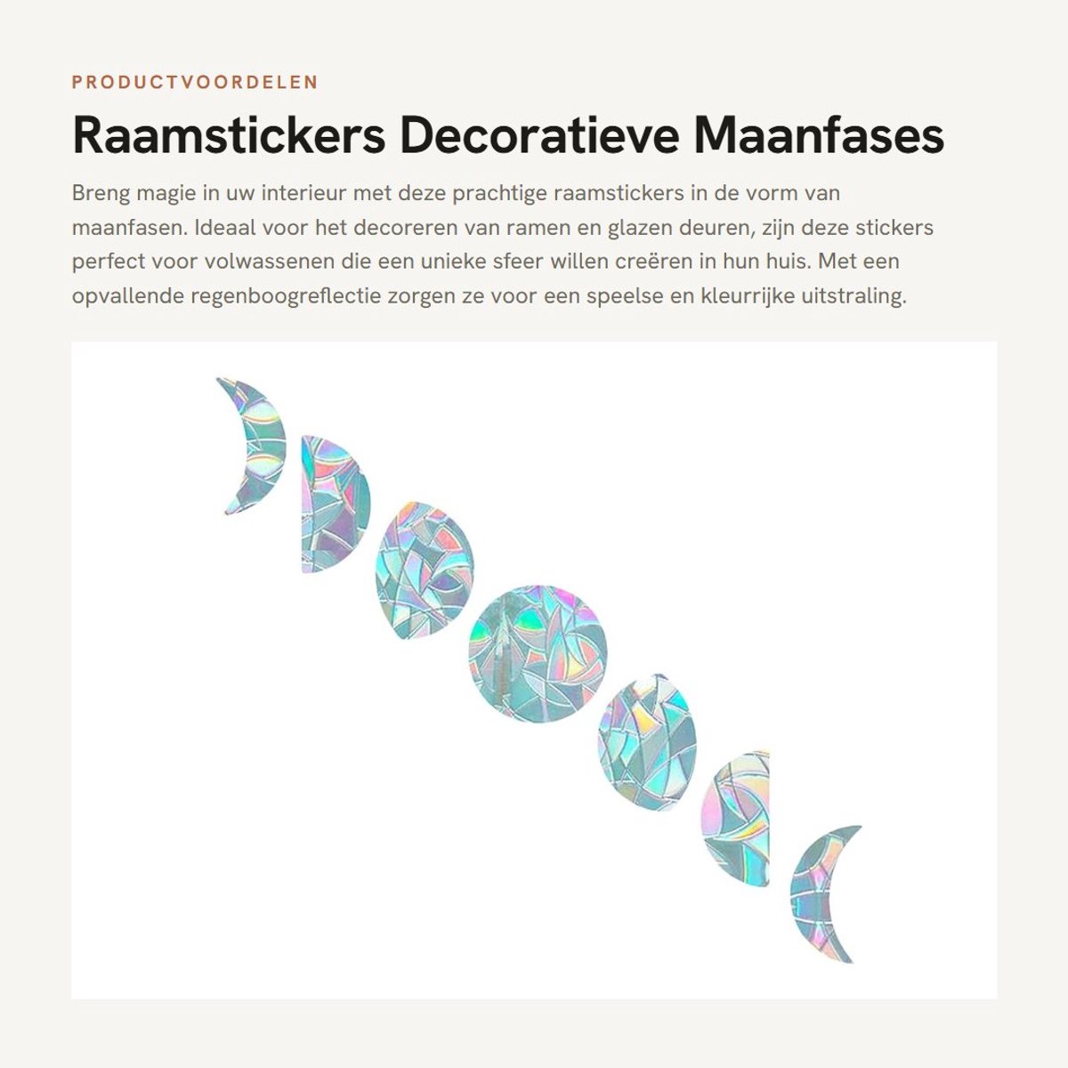 Dailygoods- Raamstickers Maanfase - 7 Stuks - Antibotsing - Decoratie - Statische Plakfolie - Waterdicht - Voor Glazen Deuren - Vensterdecoratie