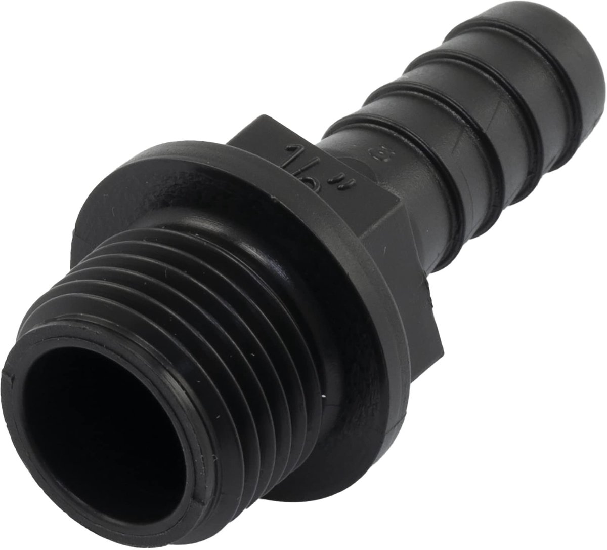 - C63569 Set van 2 mannelijke rechte slangaansluitingen 1/2 inch x 16 mm - buitendraad - adapter voor irrigatiesystemen irrigatiepomp - kunststof - kleur zwart