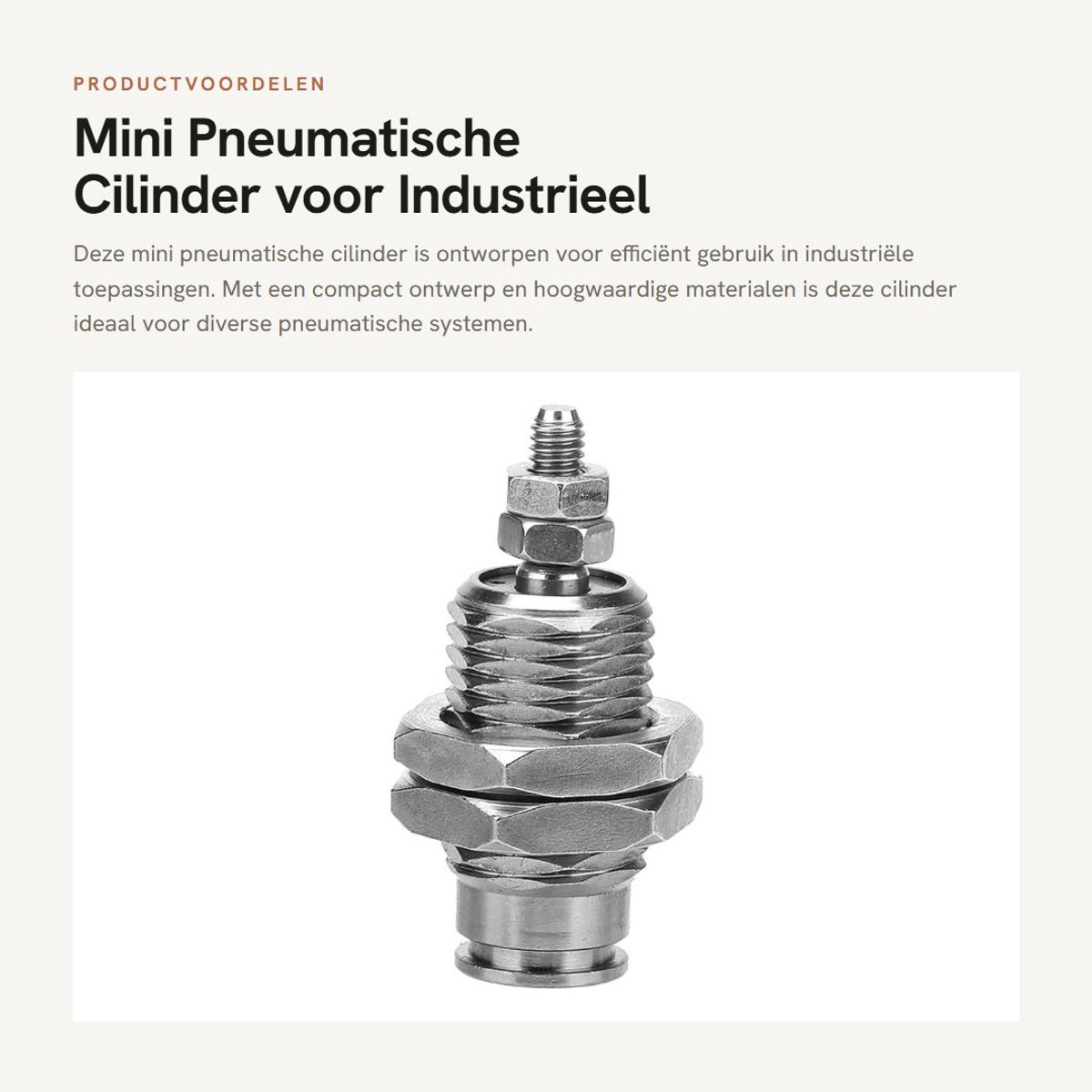 Dailygoods- Luchtcilinder Professioneel Ontwerp - Mini-Cilinder - Enkelwerkend - Buitendraad - 6/10/15 mm Boring - 0,2/0,15~0,7 Mpa - Persluchtcilinder