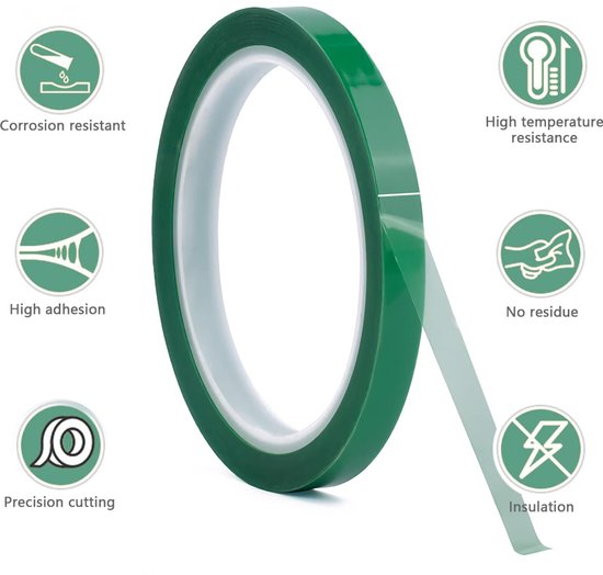 tape, 4 stuks, 10 mm x 33 m, kaptontape, hoge temperatuur, isolatietape, polyimide tape, sublimatie, hittebestendig, hoge temperatuur tape — afbeelding 3