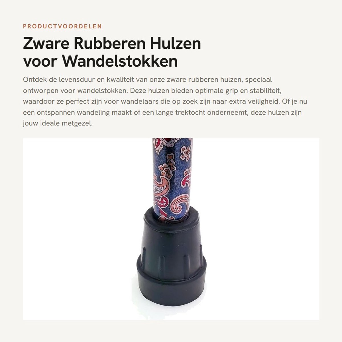 Dailygoods- Rubberen Hulzen 2x 18/19mm - Zware Rubber Hulzen - Verstevigd met Metalen Ring - Voor Metalen Wandelstokken - Zwart - Duurzaam Rubber - Wandelstokhulzen