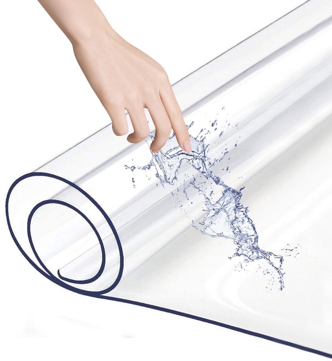 Bureaubeschermer Mat PVC Transparante Tafelbeschermer, 100 x 50cm Antislip Waterdichte Heldere Bureaumat Tafelafdekking Beschermer met Ronde Rand, voor Kantoor, Thuis, Schrijfbureau Tafelblad