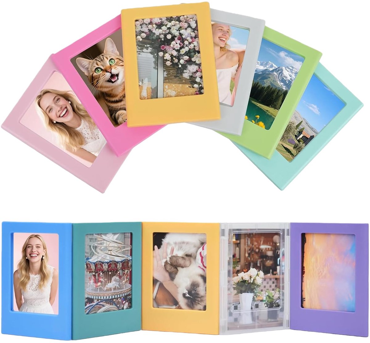 Fotolijsten, 6x9cm mini fotolijst, kleurrijke magnetische fotolijst, magnetische fotolijsten voor koelkast school kantoor, 12 kleuren