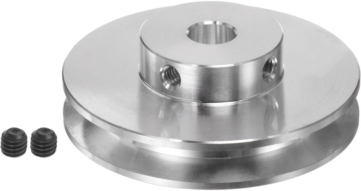 V-type riemschijf keilriemschijf katrol 8mm boring 50mm buitendiameter enkel groef aluminiumlegering voor 3-5MM PU ronde riem motoras boormachine