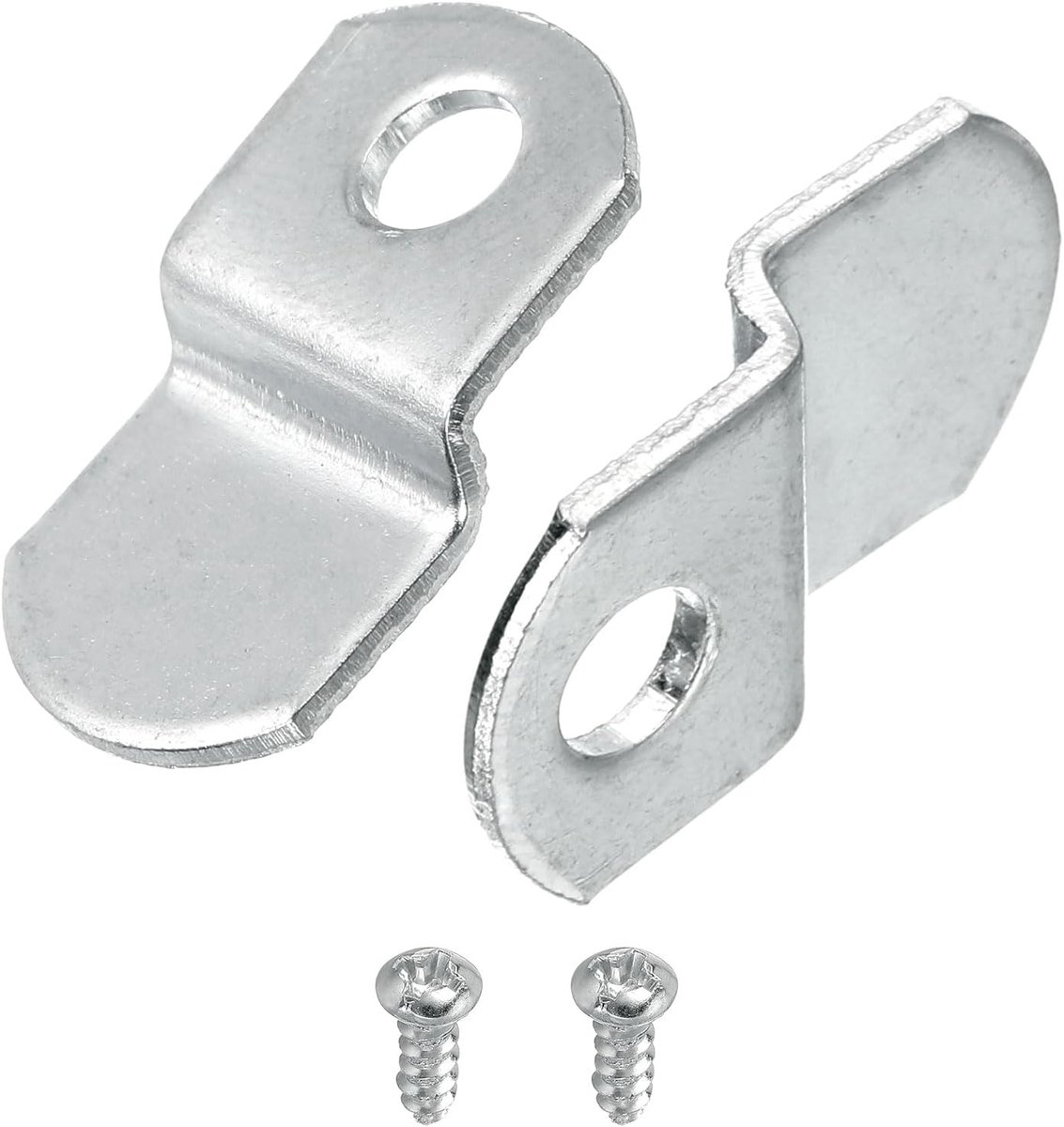 20 stuks 1/8 inch offset-clips voor canvas, spiegel voor fotolijst, clip voor montage op canvas in Z-vorm met 1 bevestigingsgaten met schroeven, zilver