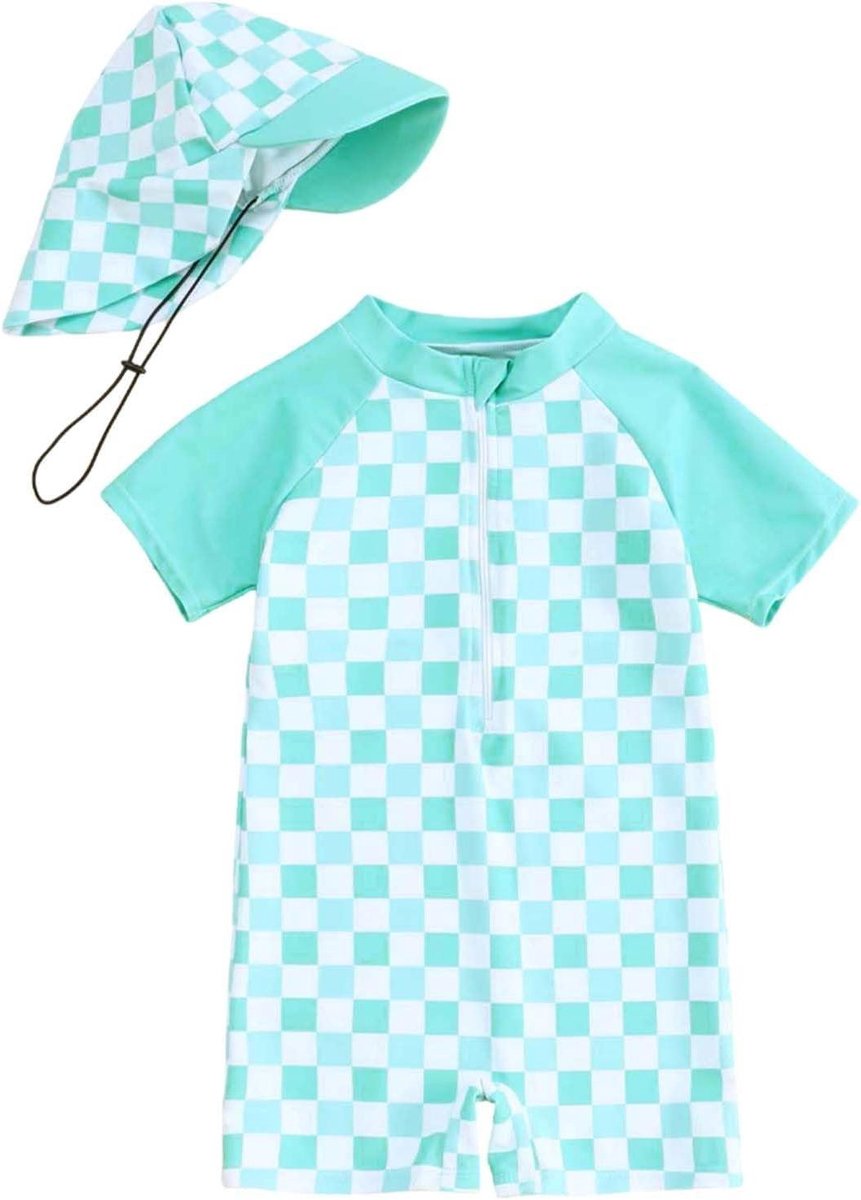 Zonweringshemd Kinderen - Baby Rash Guard - Bescherming Tegen Zon - SPF 50+ - 0-3 Maanden - Groen