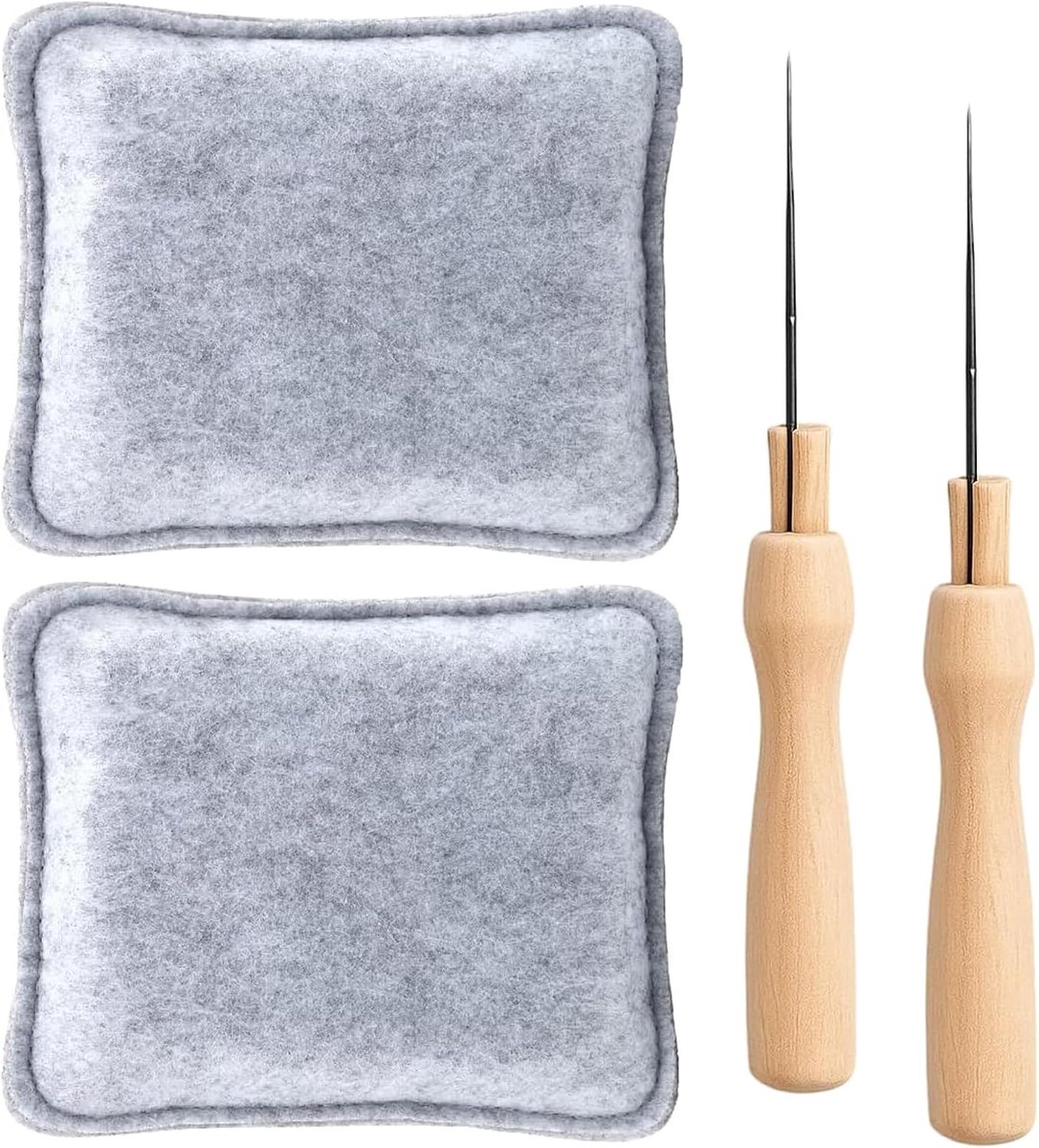 viltpad voor droogvilten, 20,5x25 cm 2-delige naaldviltset met viltnaalden en houder, starterset voor beginners, viltmat voor doe-het-zelfprojecten van het vilten van wol