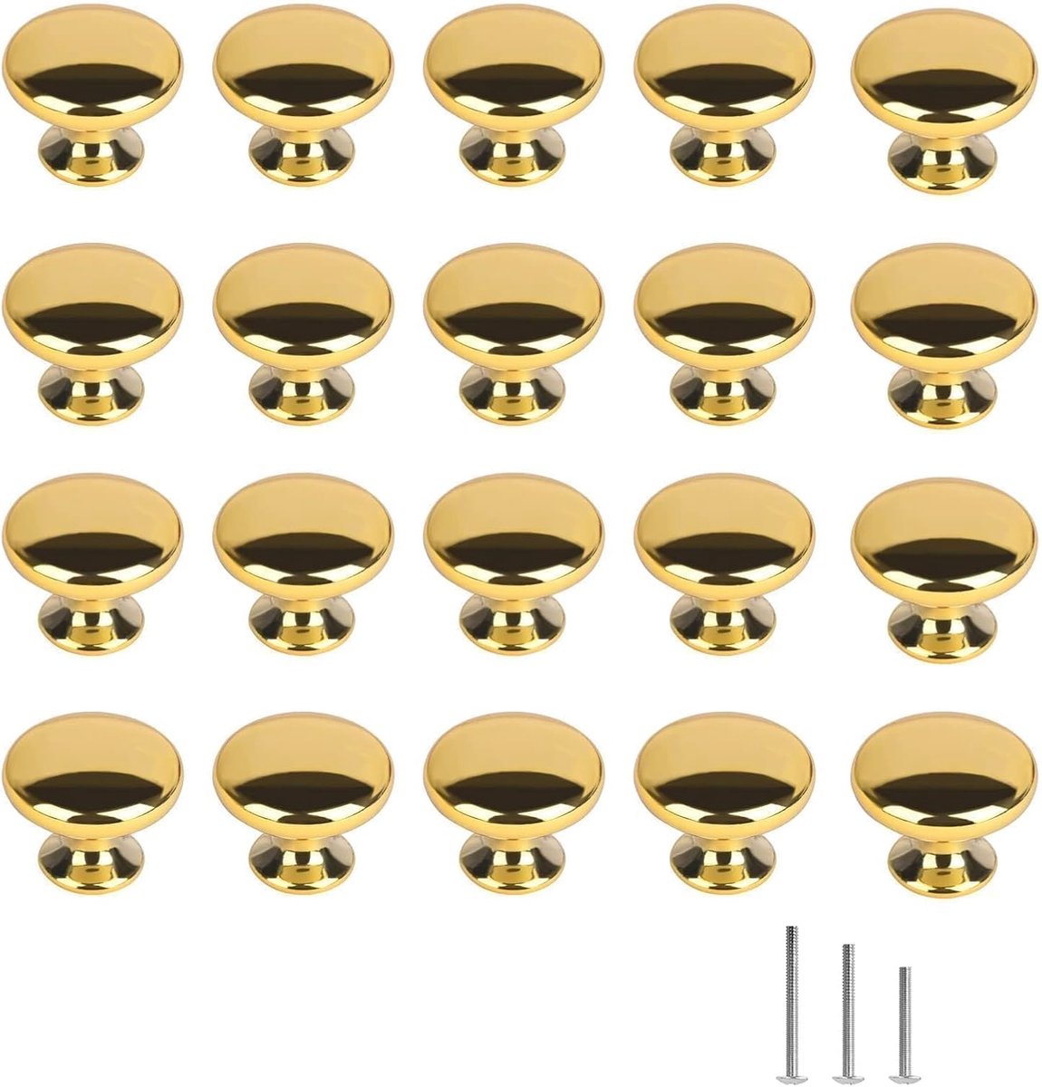 Deurknoppen Chromen Ladeknoppen Ronde Paddestoel Knop 30mm voor Kast, Garderobe,Lade, Slaapkamer, Badkamermeubilair Rekken ect. | Ladeknoppen goud glanzend 30 mm deurknop voor commode kledingkast lade slaapkamer badkamer keuken kantoor