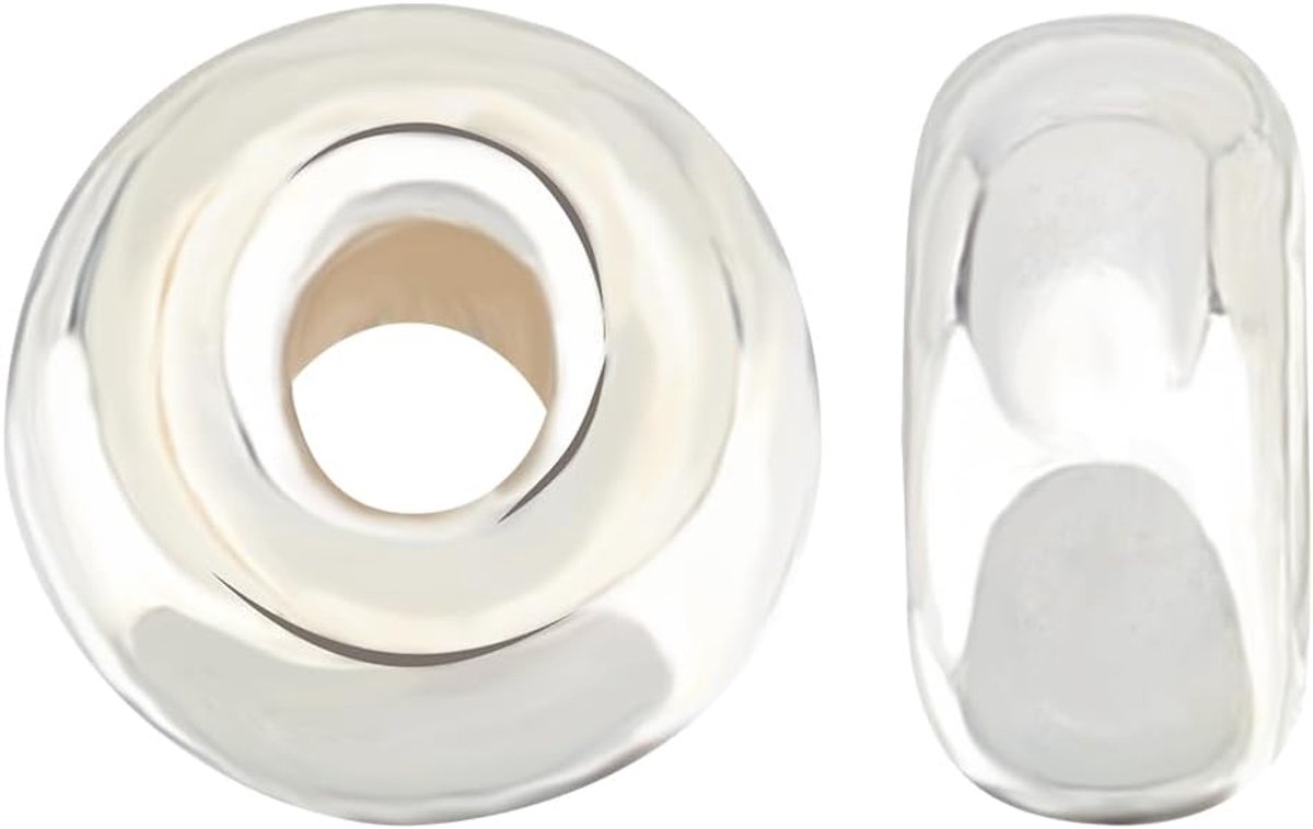 1 Doos 30 Stks 4.5mm Platte Ronde Spacer Kralen Sterling Zilver Gladde Disc Crimp Losse Bal Kralen voor Sieraden Maken Armbanden Ketting Gat 1.5mm