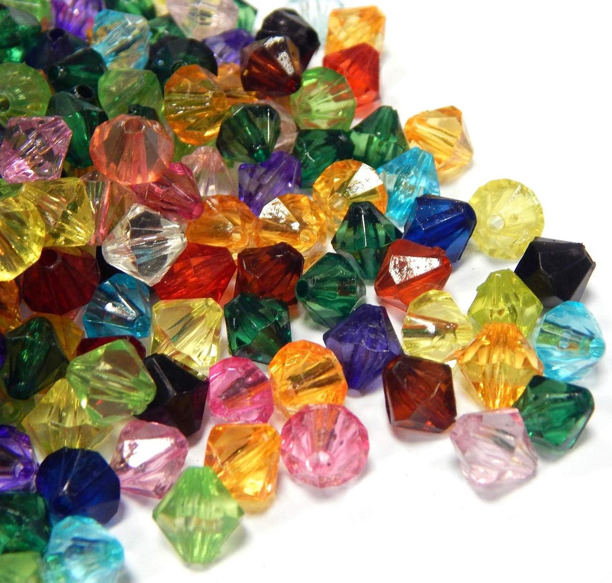 Kralen, luxe acrylkralen, plastic, 4 mm, dubbele kegel, mix kralen om te rijgen voor doe-het-zelf sieraden maken D805