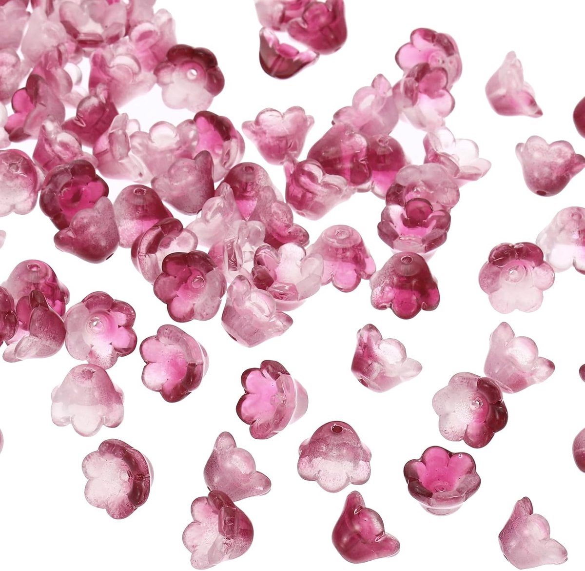 Kralen, 100 stuks gradiënt bloem kraal charme voor doe-het-zelf ambachtelijke decoraties, roze rood