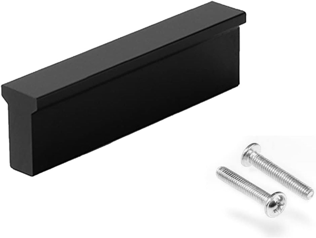 Meubelhandgrepen, kastgrepen aluminiumlegering 64 mm gatafstand zwarte handgrepen keuken met schroef voor keukenkasten lade 2 stuks