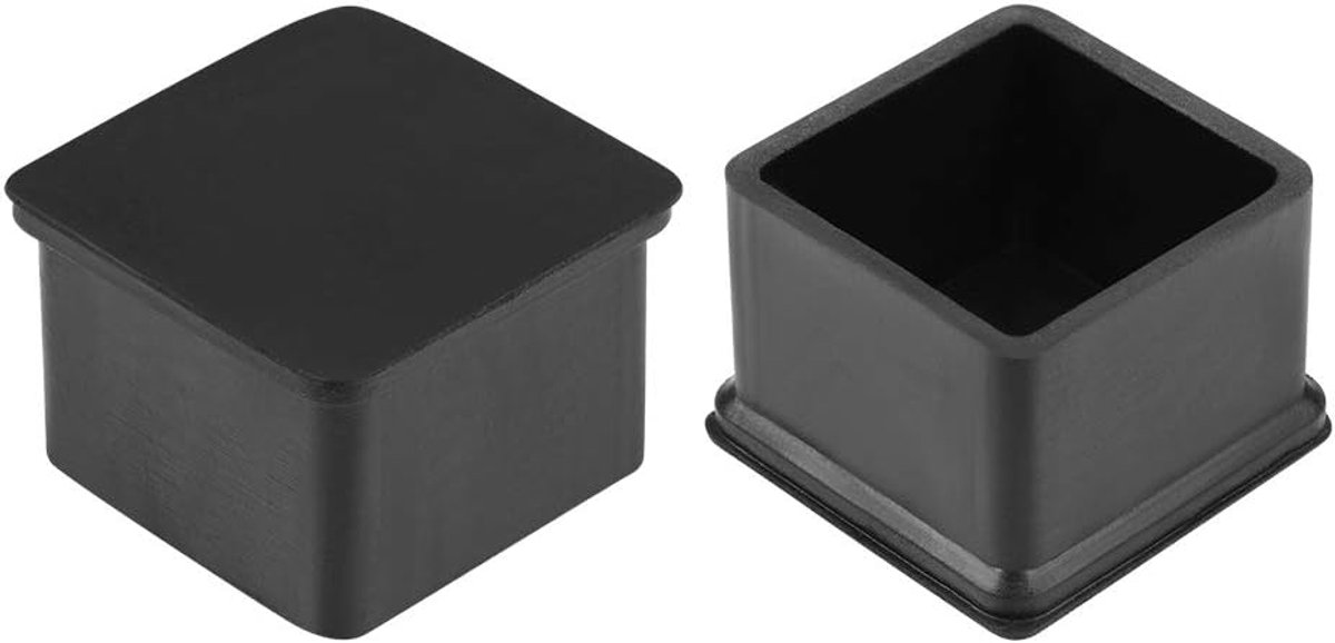 sourcing map 4 stuks Rubberen meubeldoppen 20 mm x 20 mm vierkante vorm tafel stoel poten deksel 40mm x 40mm,8Pcs