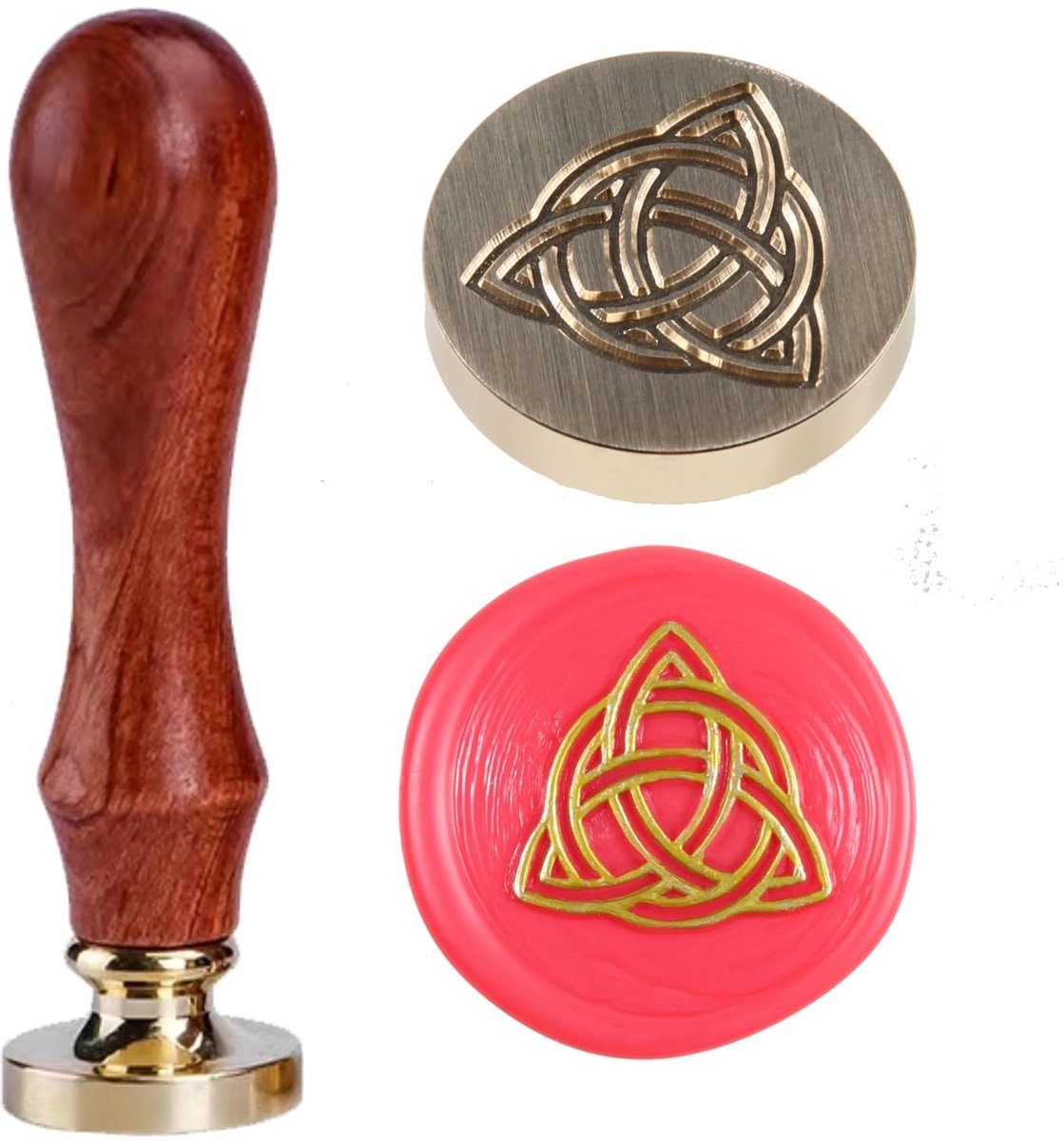 knoop Triquetra Wax Seal Stempel - Trinity Knot Sealing Wax Infinity Symbool van Eindeloze Liefde - Geluk Amulet - Ierse Hekserij Wicca Magic Wolf Vintage