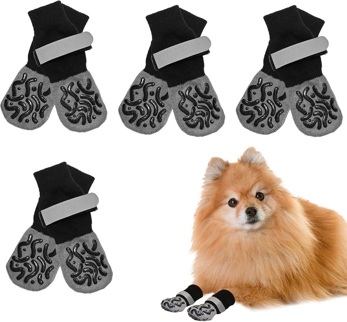 Schoenen, hondensokken (S) | Hondensokken, pootbescherming, verstelbaar door riemen, voor binnen en buiten, klein, medium