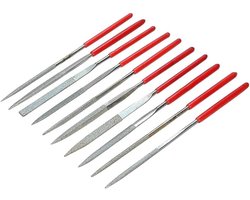 10-delige Diamant Vijl Set - Mini Handvijlen voor Sieraden Maken, Glasreparatie en Houtbewerking, 2 x 100mm voor Metaal, Keramiek en Kunststof Mallen