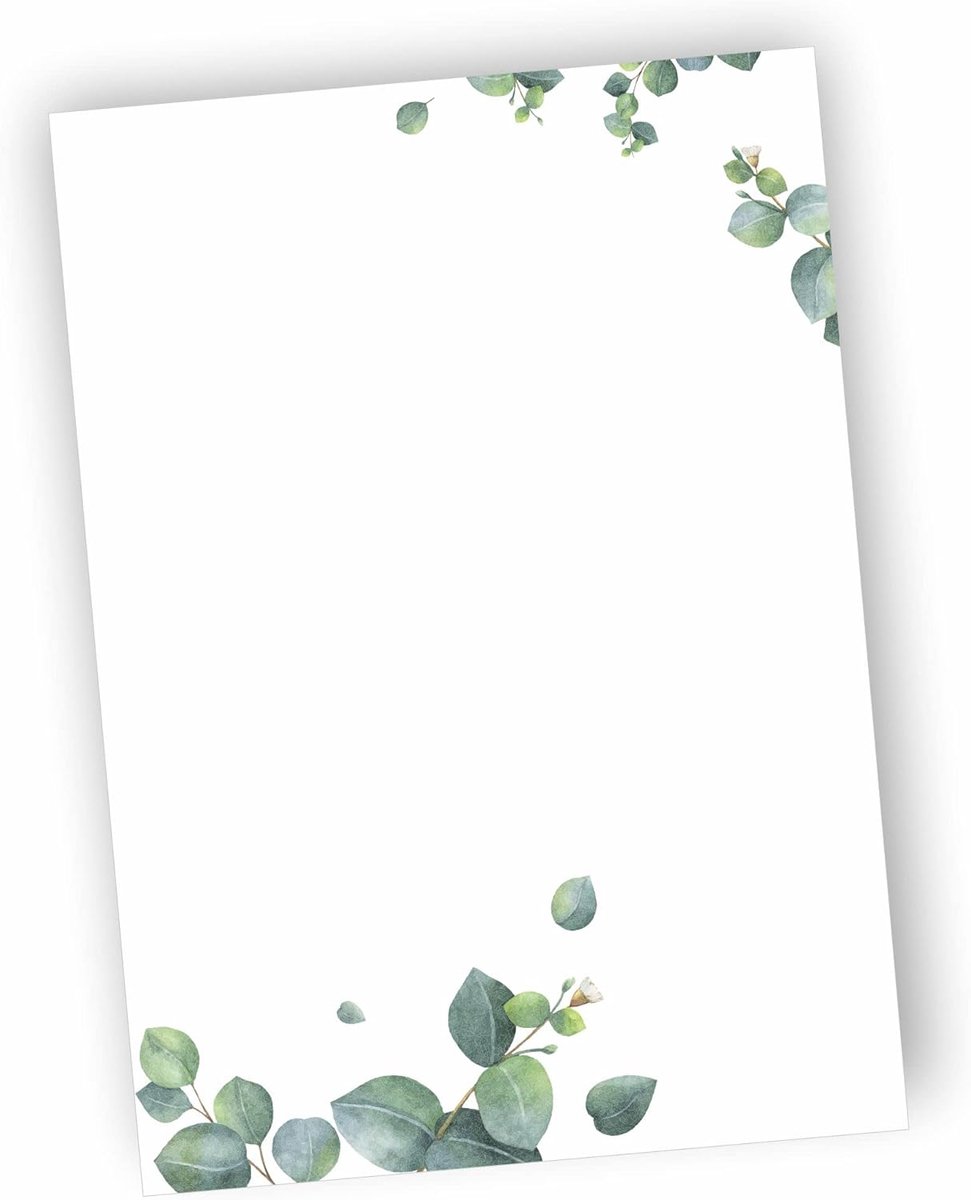 Notitieblokjes A6 - Schrijfblokjes - Snel notities maken - Eucalyptus motief - 5 stuks - Groen