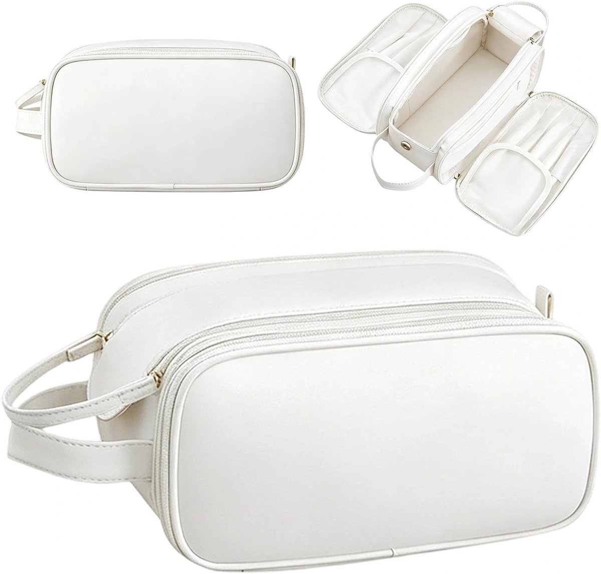 JSTHHTT Cosmetische tas voor dames, make-uptas, wit, make-uptas, cosmetica-organizer voor vrouwen en meisjes - ShopVlot