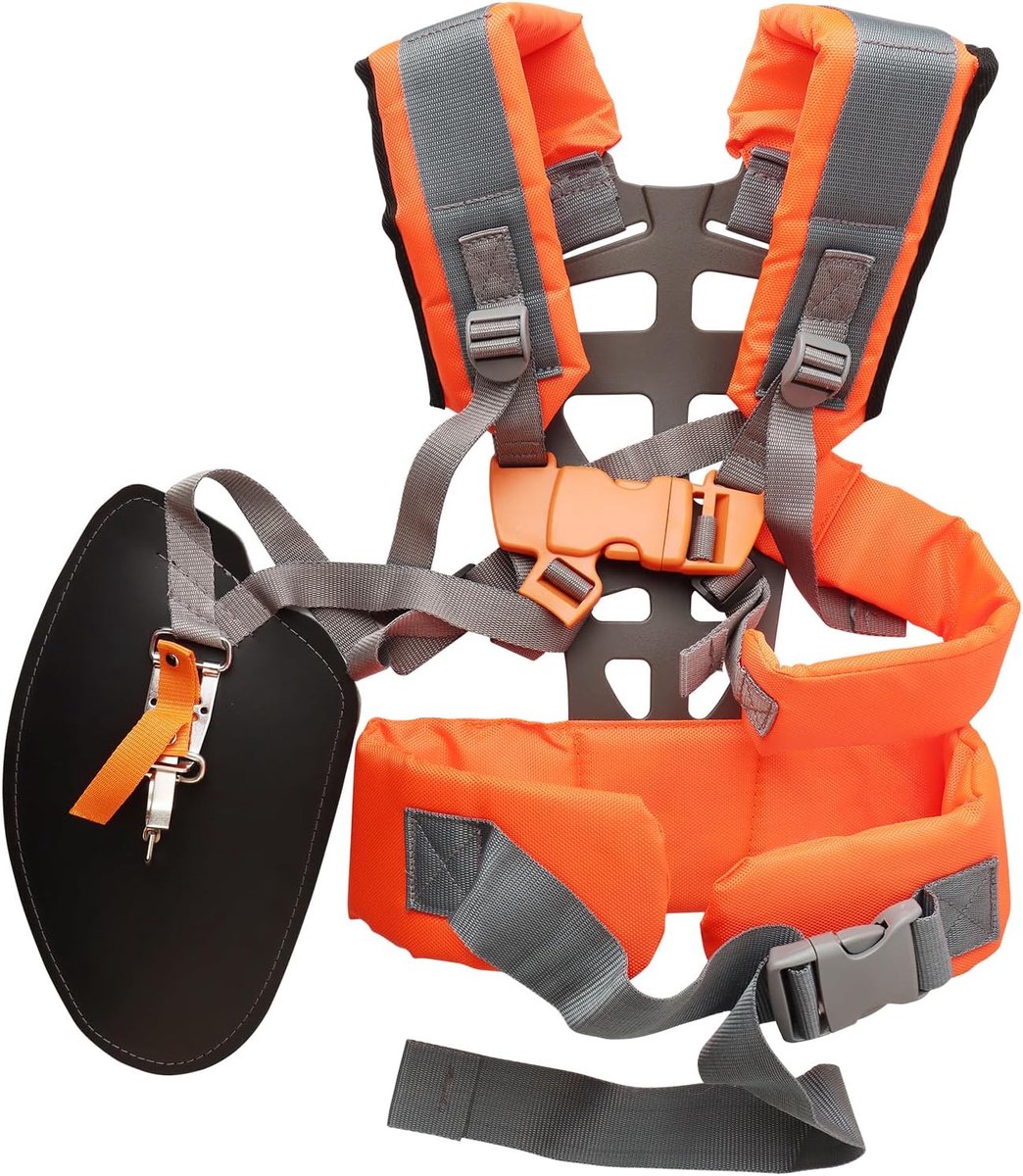 Universele bosmaaier draagriem, met dubbele schouder, professionele bosmaaierriem, nylon, verstelbare draagriem voor bosmaaier