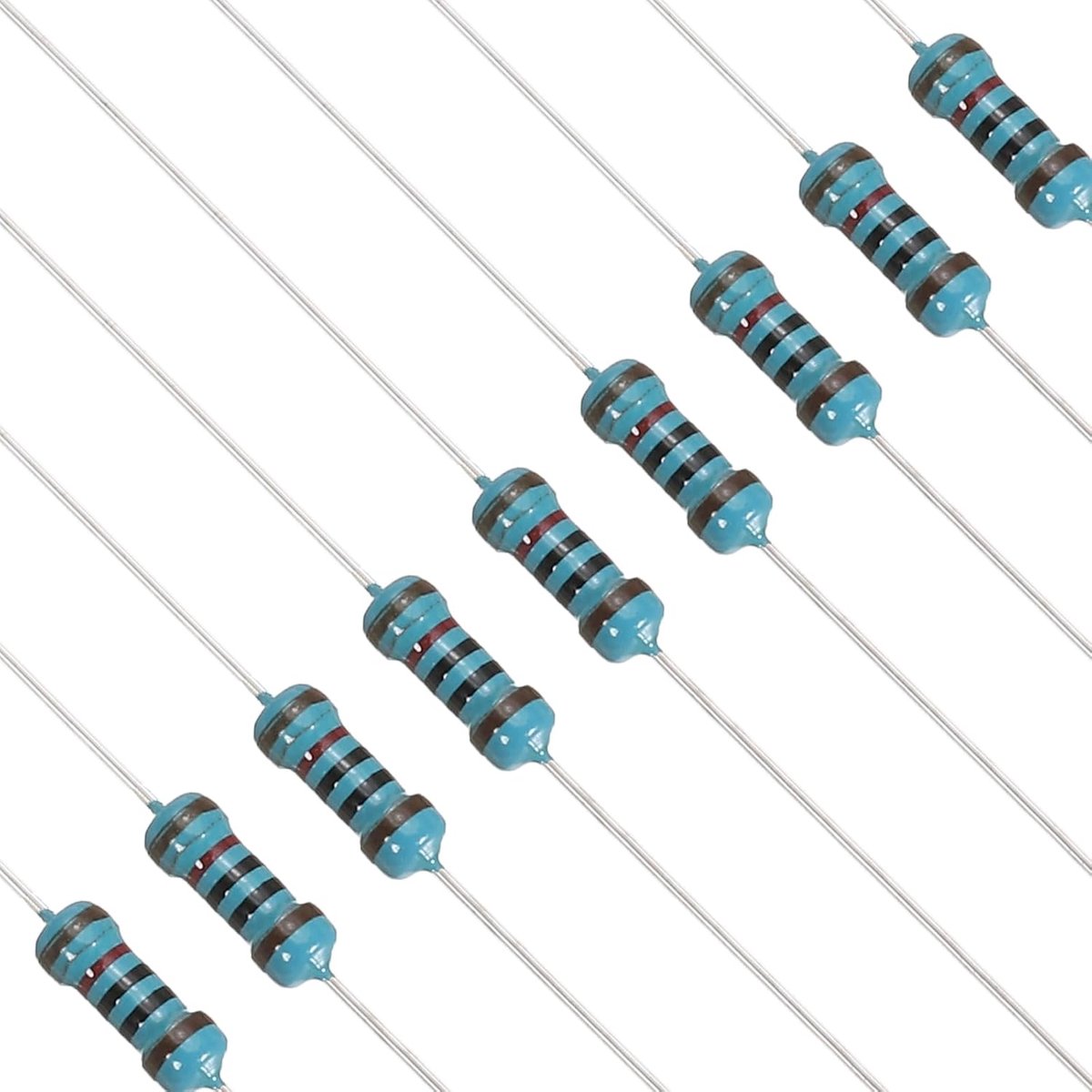 10 K Ohm weerstand, 120 stuks, 1/4 W (0,25 watt), metaallaag, vaste weerstandenset, 1% tolerantie, meerdere weerstandswaarden, beschikbaar voor doe-het-zelf elektronica-projecten, computer, tv