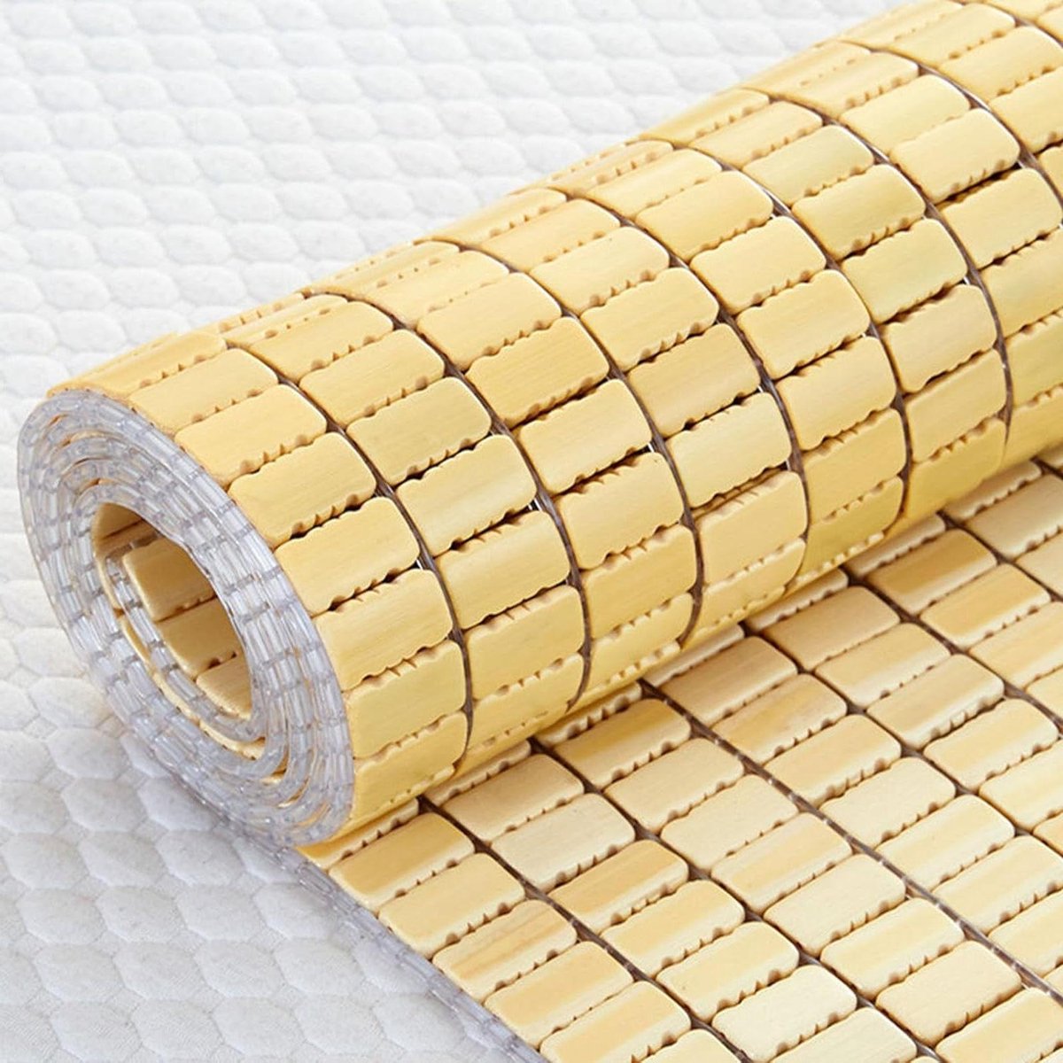 Zomerslaapmat Bamboe - Koelmat Mahjong - Koel Slapen - Glad Gepolijst Bamboe - 70 cm x 150 cm - Natuurlijk