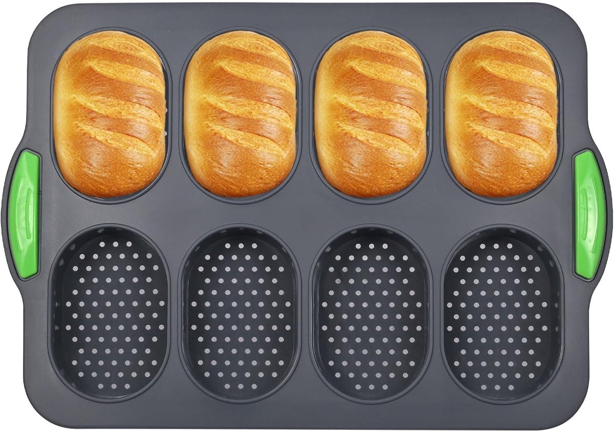 baguette-bakvorm van silicone, ontworpen voor broodjes, baguettes, hot dogs en meer, perfect voor het bakken van baguettebroden