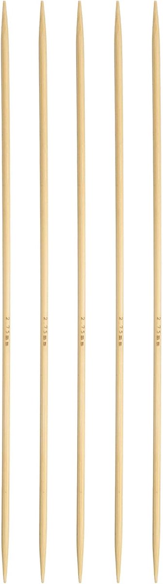 5 stuks bamboe breinaalden dubbelpuntig US 2 (2,75 mm) 7,9 inch (20 cm) recht voor handgemaakte creatieve doe-het-zelf breihandwerkgaren, geel
